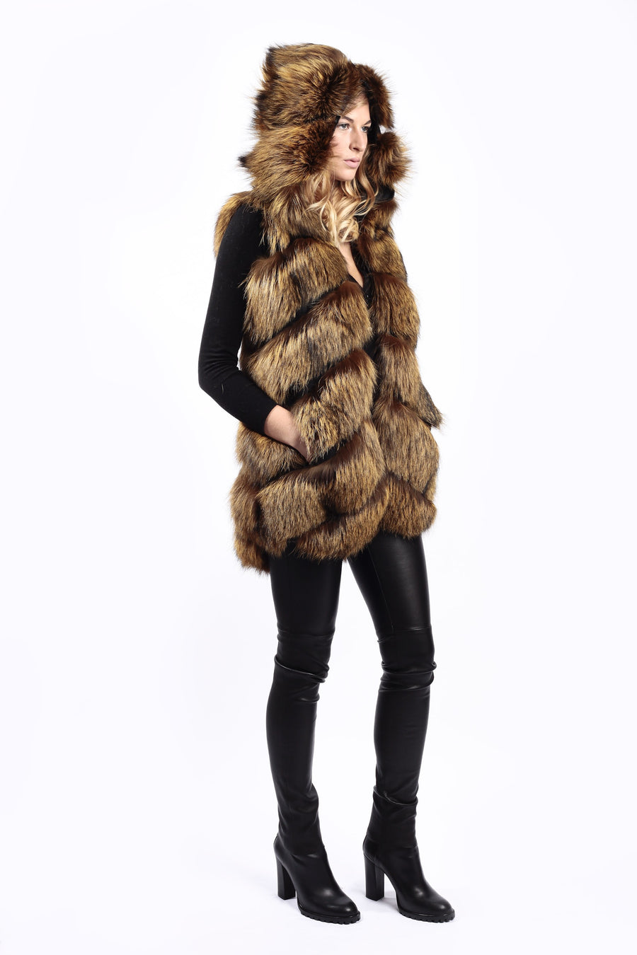 GILET RENARD CAPUCHE