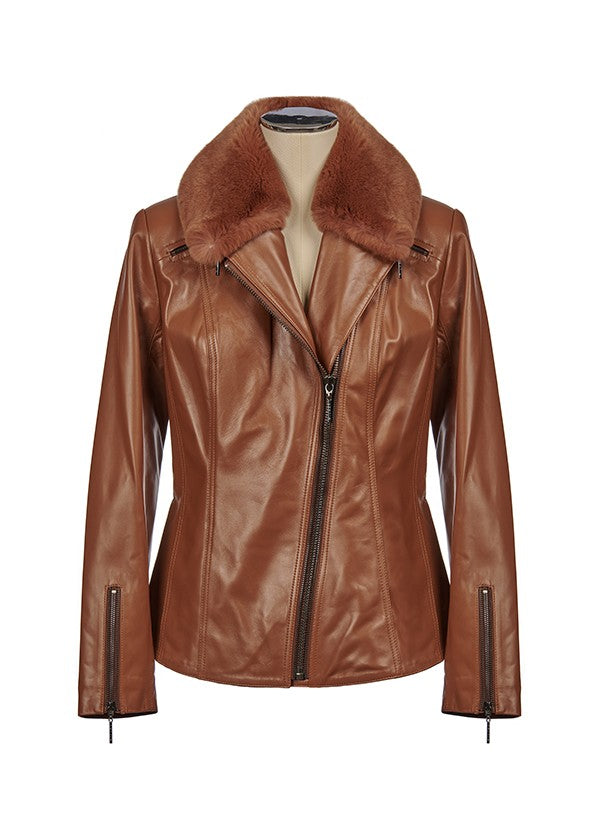 Blouson agneau, col de rex